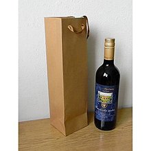 Obalový materiál - Papierová taška NATURE - na víno - 16095773_