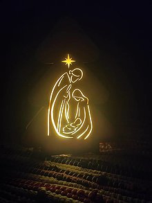 Dekorácie - Drevený LED stromček - Narodenie Ježiška - 16094124_