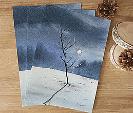 Kresby - ArtPrint - Obraz Zimná noc - 16094092_