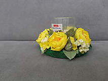 Svietidlá - Svietnik so žltými papierovými kvetmi - 16095259_