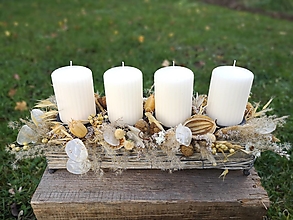 Dekorácie - Adventný svietnik so sviečkami - 16100328_