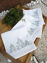 Úžitkový textil - Vianočné ľanové obrúsky - 16098840_