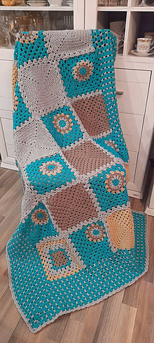 Úžitkový textil - Quilt háčkovaná deka - 16099404_