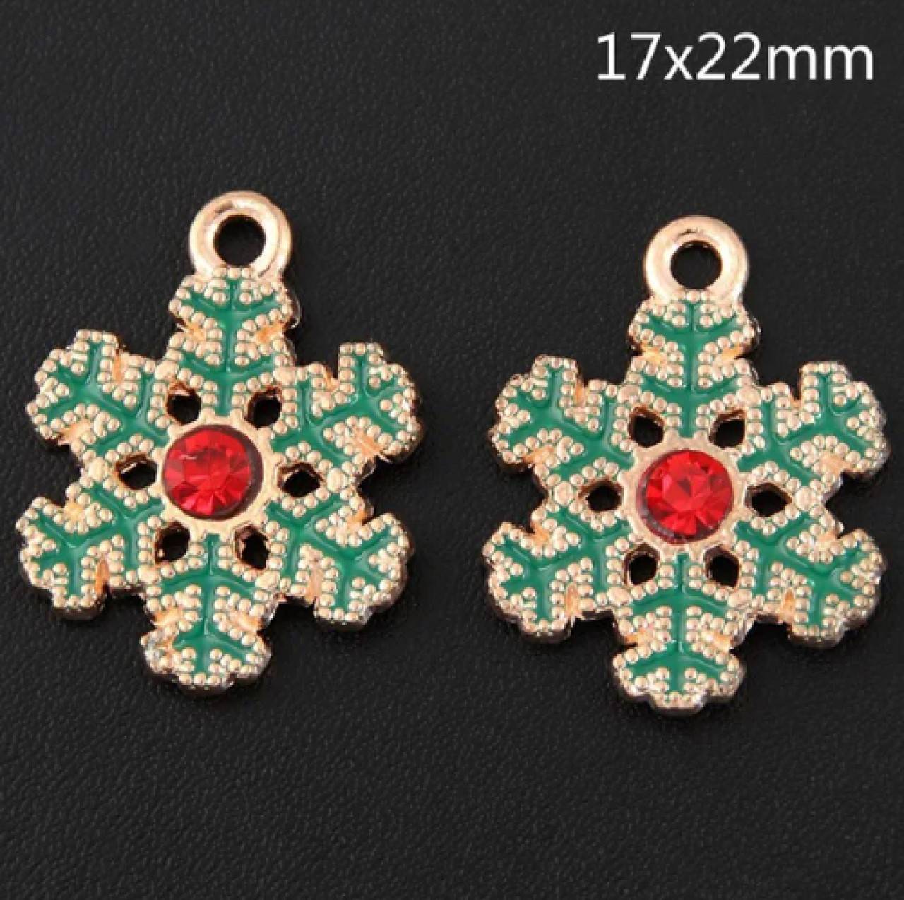 PR104 Prívesok vianočný vločka 1,7 x 2,2 cm
