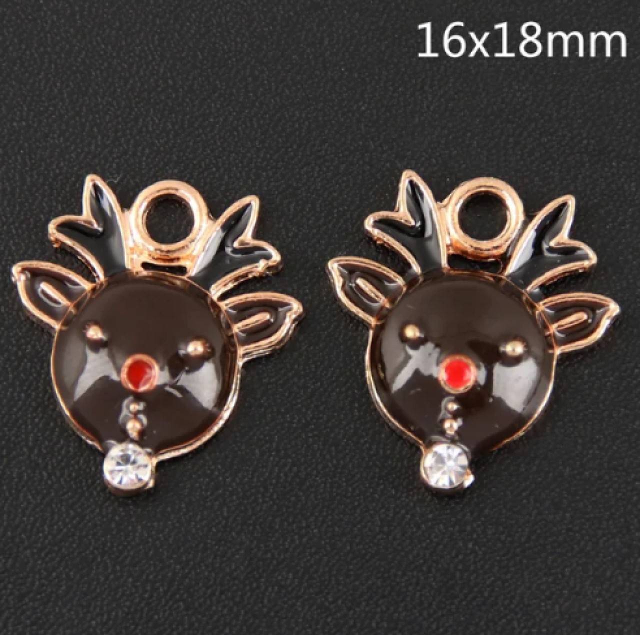 PR104 Prívesok vianočný sobík 1,6 x 1,7 cm