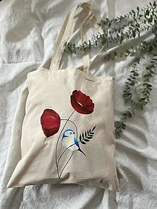 Nákupné tašky - ♥ Plátená, ručne maľovaná taška ♥ - 16100684_