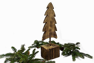 Dekorácie - Drevený stromček 42cm - 16099275_
