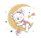Galantéria - Nažehľovačka Medvedie dievčatko na mesiaci (NZ405) - 16096906_