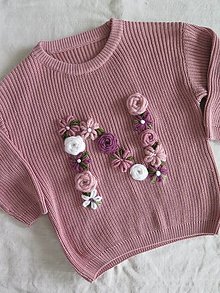 Svetre a kardigány - Vyšívaný personalizovaný detský sveter - 16100670_