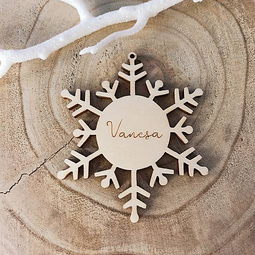 Dekorácie - Vianočná ozdoba vločka s menom (Počet: 1-19 ks) - 16100181_