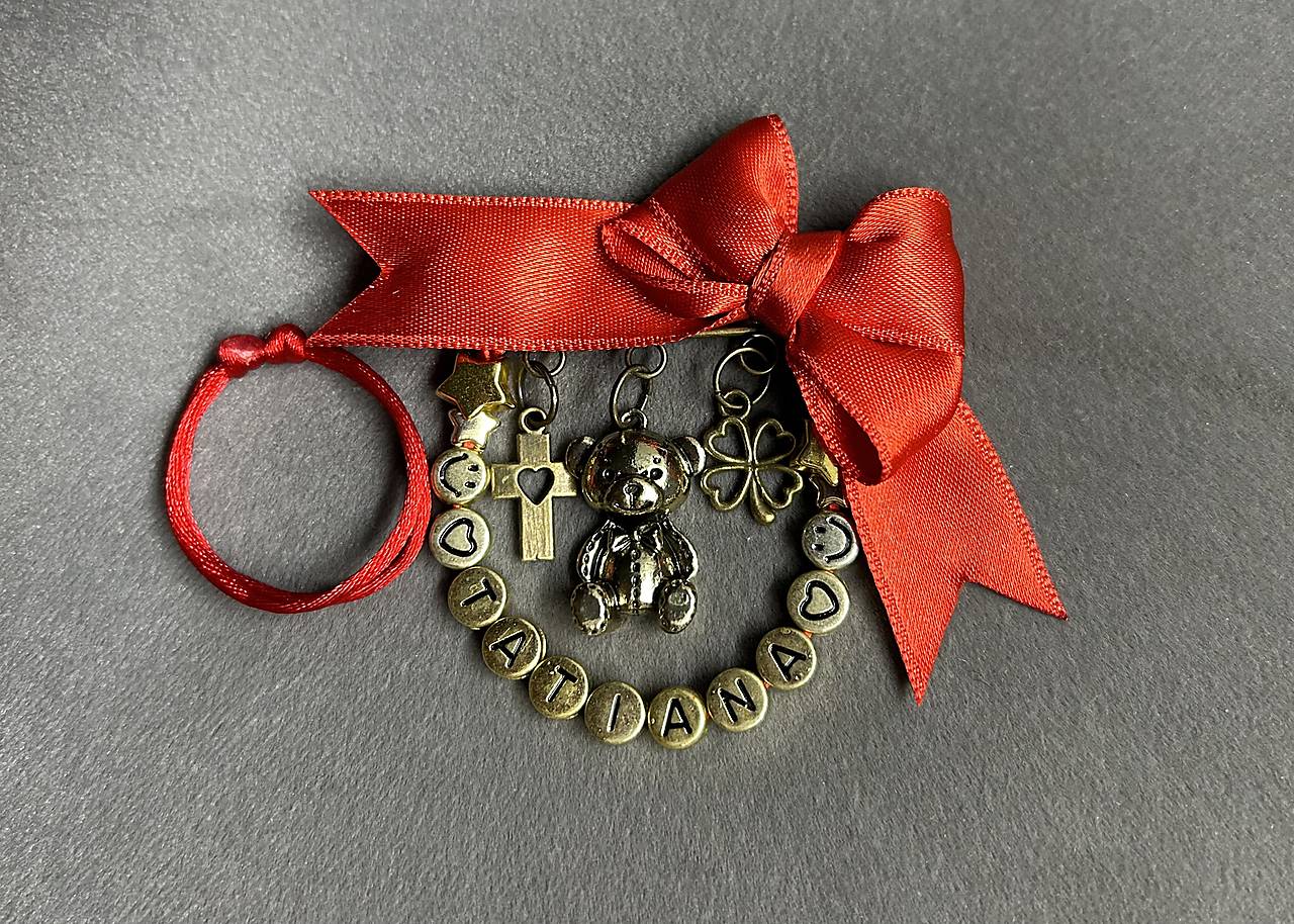 Set proti urieknutiu pre bábätko - mašlička na kočík/vajíčko + náramok