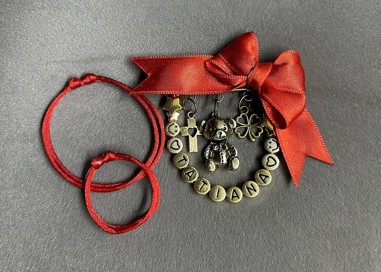 Set proti urieknutiu  - mašlička na kočík/vajíčko + 2x náramok