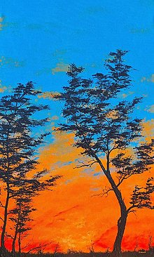 Obrazy - Oranžový západ slnka 3 - 16097677_