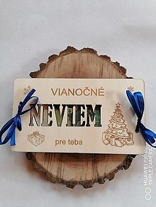 Papiernictvo - Vianočna drevena obálka NEVIEM  _rôzne farby stuhy - 16096975_