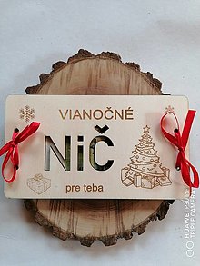 Papiernictvo - Vianočna drevena obálka NIČ  _rôzne farby stuhy - 16096977_