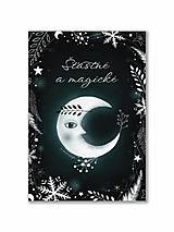 Papiernictvo - Vianočný pozdrav s mesiacom - Šťastné a magické - 16099522_