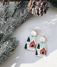 Náušnice - Vianočná dedinka náušnice - 16096822_