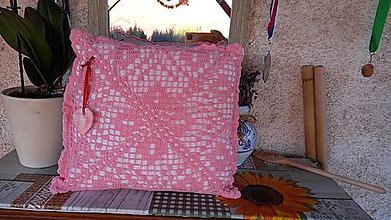 Úžitkový textil - Vankúše s navliečkou (Ružová) - 16104229_