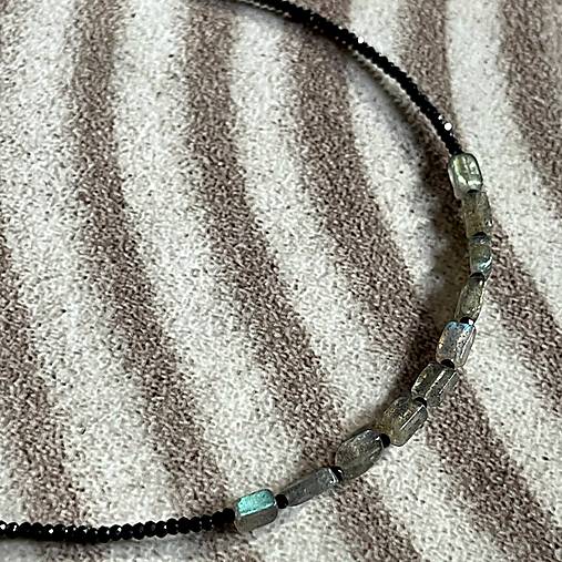 Luxury Labradorite Spinel Necklace Stainless Steel / Náhrdelník Labradorit, spinel, oceľA101