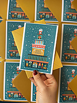 Papiernictvo - Vianočná pohľadnica darčeky - 16101461_