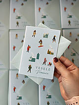 Papiernictvo - Vianočná pohľadnica lyžiarsky svah - 16101486_