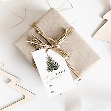 Papiernictvo - Vianočné visačky Zasnežený strom - 16104423_
