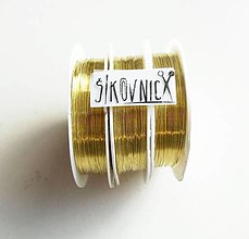 Suroviny - Bižutérny drôt, Ø 0,4 mm, 11 metrov (zlatý) - 16102031_