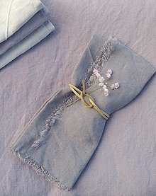 Úžitkový textil - Ľanový obrúsok strapkaný - 16103044_