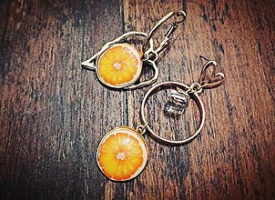 Náušnice - Asymetrické náušnice pomaranče - 16104820_