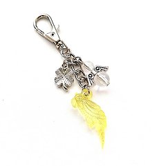 Kľúčenky - Kľúčenka "papagáj" s anjelikom (žltá) - 16104780_