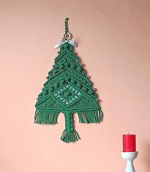 Dekorácie - Macramé vianočný stromček - 16101536_