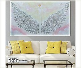 Obrazy - "Strážny anjel" 3D maľba ( 120x70cm ) - 16101372_