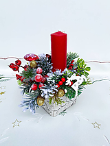 Dekorácie - Vianočná dekorácia so sviečkou - 16100974_