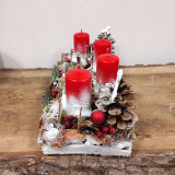 Svietidlá - Adventný vianočný svietnik, adventná krajinka - 16103165_