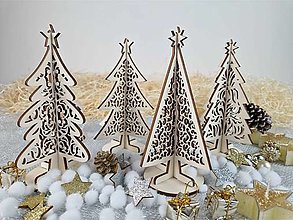 Dekorácie - Vianočné stromčeky I. (sada 4 ks) - 16104382_