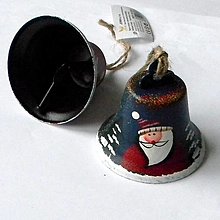 Polotovary - Vianočný kovový zvon-dedo mráz - 4,5cm - 1ks - 16104699_