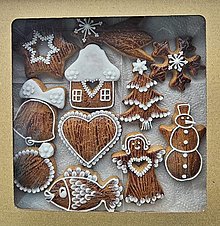 Dekorácie - Medovníková vianočná krabička -dekór dreva - 16102436_