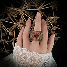 Prstene - Gotický prsteň Memento mori renesancie fantasy šperky stredovek mystika láska a krv - 16104797_