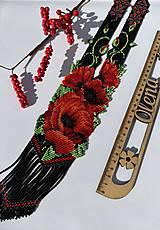 Sady šperkov - Set "Maky": náhrdelnik, náramok, náušnice tkane z rokajlových korálok Preciosa, ručná výroba - 16101484_