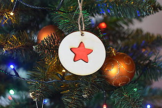 Dekorácie - Drevená vianočná ozdoba Linecké pečivo 18 - 16103090_