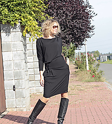 Šaty - Černé krátké šaty- snížený pas - 16106044_