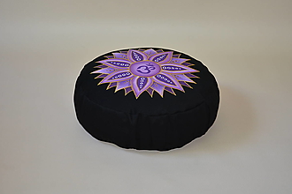 Úžitkový textil - Meditační polštář 7. Čakra no.2 na černé - 16106520_