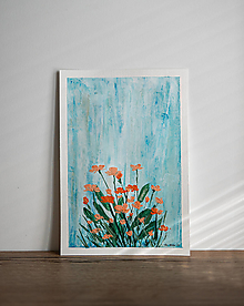 Obrazy - akstrakt kvety - originál, akryl 21 x 30 - 16106157_