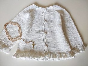 Detské oblečenie - Svetrík s volánikom (nielen) na krst 100% Cotton - 16105498_