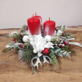 Svietidlá - Vianočný svietnik, vianočná dekorácia na stôl - 16106923_