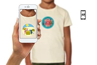 Topy, tričká, tielka - Detské príbehové tričko TRI PRASIATKA, zábavná animácia, AR - 16105459_