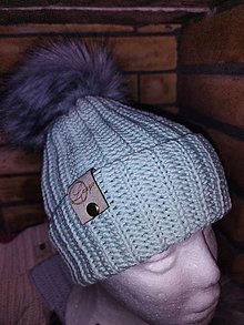Detské čiapky - Zimná merino čiapka mentolová - 16111958_
