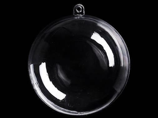 Priehľadná plastová guľa Ø 8,5 cm, dvojdielna