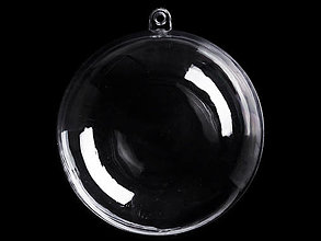 Polotovary - Priehľadná plastová guľa, dvojdielna (Ø 8,5 cm) - 16111462_