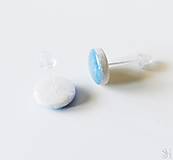 Náušnice - Modré antialergické napichovacie náušnice ovály z polymérovej hmoty a živice - 16110937_